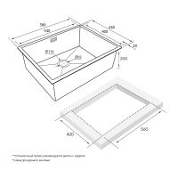 Кухонная мойка Paulmark Next 58 Uni Брашированная сталь арт-PM215844-BS — фото 3, Кухонные мойки