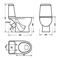 Унитаз-компакт Sanita Luxe Max SL DM с бачком и сиденьем Микролифт арт-WC.CC/Max/2-DM/WHT.G/S1 — фото 6, Напольные унитазы
