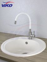 Смеситель для кухни Viko Нержавеющая сталь Белый арт-V-4448 — фото 2, Смесители для кухни