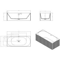 Ванна из искусственного камня Abber Stein 170x75 без гидромассажа арт-AS9603 — фото 6, Ванны из искусственного камня