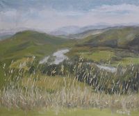 Фреска Ortograf Горы 9033 Фактура флок FLK Флизелин (1,8*1,5) Зеленый/Голубой, Горы/Пейзаж/Живопись арт-9033 (флок FLK) — фото 2, Фрески