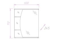 Зеркальный шкаф Onika Луна 60.01 R с подсветкой Белый арт-206014 — фото 3, Зеркальные шкафы в ванную