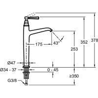 Смеситель для раковины Jacob Delafon Cleo 1889 Хром арт-E24309-CP — фото 3, Смесители для раковины