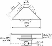 Душевой трап Migliore 300х125 с решеткой Бронза арт-24893 — фото 3, Трапы для душа