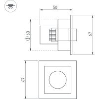 Встраиваемый светильник Arlight Orient Черный Белый арт-032220 — фото 6, Точечные светильники
