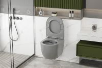 Унитаз Abber Bequem подвесной Серый матовый с сиденьем Микролифт арт-AC1103MG — фото 7, Подвесные унитазы