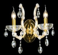 Настенный светильник Crystal Lux Isabel AP2 Gold Transparent Прозрачный Золото арт-ISABEL AP2 GOLD/TRANSPARENT — фото 2, Бра