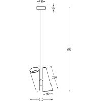 Подвесной светильник Maytoni Modern Giro Латунь Черный арт-MOD095PL-02BS — фото 4, Подвесные светильники