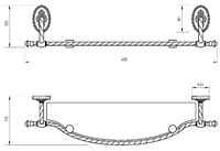 Стеклянная полка Migliore Edera Бронза арт-16898 — фото 4, Полки для ванной и душа