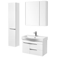 Зеркальный шкаф Aquaton Беверли 80 Белый глянец арт-1A237102BV010 — фото 4, Зеркальные шкафы в ванную