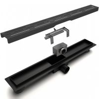 Душевой лоток Esbano Meta 70 M-RAIN-70MB с Черной матовой решеткой арт-ESTRMETRAIN70MB — фото 2, Душевые лотки