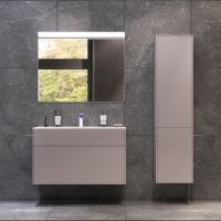 Тумба под раковину AM.PM Inspire V2.0 100 подвесная Серая матовая арт-M50AFHX1003EGM — фото 8, Тумбы под раковину