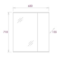 Зеркало со шкафом Onika Марбл 65.00 У Мрамор Камень бетонный арт-206545 — фото 6, Зеркальные шкафы в ванную