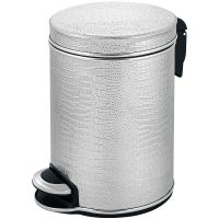 Ведро для мусора Geralis ​ Croco Серебро, кант Хром, 5 л арт-V-KHH-B — фото 1, Мусорные ведра