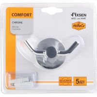Двойной крючок Fixsen Comfort Chrome Хром арт-FX-85005A — фото 2, Крючки для полотенец