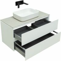 Тумба под раковину Allen Brau Infinity 100 подвесная Белая матовая арт-1.21003.WM — фото 3, Тумбы под раковину