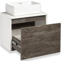 Тумба под раковину Runo Бари 50 подвесная Железный камень Белая арт-00-00001377 — фото 4, Тумбы под раковину