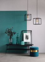 Обои Casadeco Tweed Винил на флизелине (0,53*10,05) Бирюзовый, Однотонные/Рогожка арт-85477489 — фото 3, Обои для стен