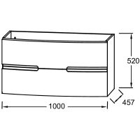 Тумба под раковину Jacob Delafon Nona 100 подвесная Белая глянцевая арт-EB1889RU-G1C — фото 4, Тумбы под раковину