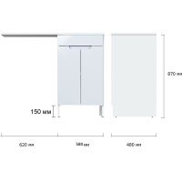 Тумба под раковину Orange Optima 120 Белый глянец арт-OPD-60TUW — фото 5, Тумбы под раковину