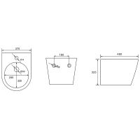 Биде Abber Bequem подвесное Белое матовое арт-AC1151MW — фото 4, Биде подвесные