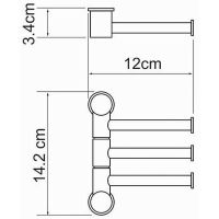 Полотенцедержатель WasserKRAFT поворотный Хром арт-K-1053 — фото 3, Полотенцедержатели
