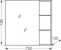 Зеркальный шкаф СанТа Дублин 75 Белый арт-123006 — фото 5, Зеркальные шкафы в ванную