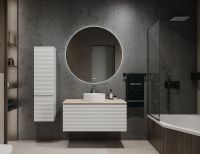 Шкаф пенал Jorno Cossety 33 подвесной Белый арт-Coss.04.124/P/W/JR — фото 2, Пеналы для ванной комнаты