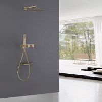 Душевая система Abber Rund с термостатом Золото матовое арт-AF8750G — фото 2, Встраиваемые душевые комплекты