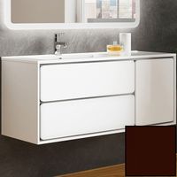 Тумба с раковиной SanVit Бруно-2 120 L в цвете Ral подвесная Шоколад арт-kbruno2120 — фото 1, Тумбы с раковиной