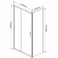 Душевой уголок Vincea Garda 150x90 профиль Черный стекло прозрачное арт-VSR-1G9015CLB — фото 6, Прямоугольные душевые уголки