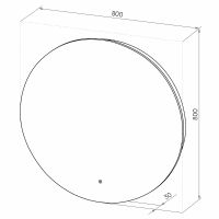 Зеркало Континент Ajour Eco 800х800 с подсветкой с сенсорным выключателем с диммером арт-ЗЛП2809 — фото 10, Зеркала в ванную комнату