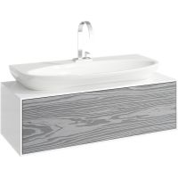 Тумба под раковину Aqwella 5 Stars Genesis 100 подвесная Миллениум серый арт-GEN0110MG — фото 1, Тумбы под раковину