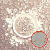 Фреска Ortograf 3D 30747 Фактура бархат золото FX-G Флизелин (2,7*2,7) Бежевый, Цветы/Абстракция арт-30747 (бархат золото FX-G) — фото 1, Фрески