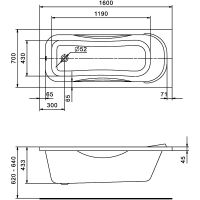 Акриловая ванна Santek Тенерифе 160x70 без гидромассажа арт-1WH302357 — фото 3, Акриловые ванны