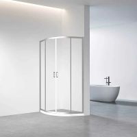 Душевой уголок Veconi Rovigo RV-01 100х100 профиль Хром стекло прозрачное арт-RV01-100-01-C7 — фото 2, Душевые уголки четверть круга