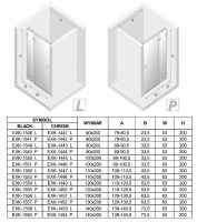Душевая дверь New Trendy Avexa Chrome 100 L профиль Хром стекло прозрачное арт-EXK-1445 — фото 9, Распашные душевые двери
