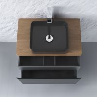 Тумба под раковину Raval Morelle 80 подвесная Антрацит Трюфель арт-Mrl.01.80/P/A-T/RL — фото 3, Тумбы под раковину