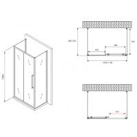 Душевой уголок Abber Schwarzer Diamant 110x70 профиль Черный стекло матовое арт-AG30110BMH-S70BM-S70BM — фото 5, Прямоугольные душевые уголки