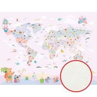 Фреска детская Ortograf Little Friends 34384 Фактура флок FLK Флизелин (4*3) Розовый/Разноцветный, Карты/Животные арт-34384 (флок FLK) — фото 1, Фрески