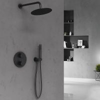 Душевая система Vincea с термостатом Черная матовая арт-VSFW-101TMB — фото 4, Встраиваемые душевые комплекты