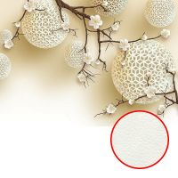 Фреска Ortograf 3D 6699 Фактура флок FLK Флизелин (3,8*2,7) Бежевый, Цветы/Абстракция арт-6699 (флок FLK) — фото 1, Фрески