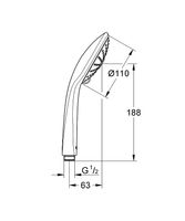 Ручной душ Grohe Euphoria Massage Хром Белый арт-27221001 — фото 5, Лейки для душа
