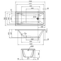 Каркас для ванны AM.PM Gem 150x70 Серый арт-W93A-150-070W-R — фото 2, Комплектующие