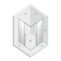 Душевой уголок New Trendy Prime Black 90х100 профиль Черный стекло прозрачное арт-D-0314A/D-0317A — фото 8, Прямоугольные душевые уголки