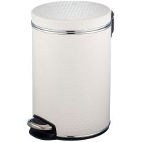 Ведро для мусора Geralis Punto Белое, кант Хром, 8 л арт-V-PWH-S — фото 1, Мусорные ведра