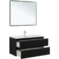 Тумба под раковину Aquanet Вега 100 подвесная Черная арт-329593 — фото 11, Тумбы под раковину