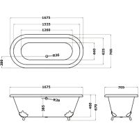 Товар: Чугунная ванна Elegansa Gretta 170x75 ножки Хром арт-Н0000361 - фото 7 Чугунная ванна Elegansa Gretta 170x75 ножки Хром арт-Н0000361 — фото 7, Чугунные ванны