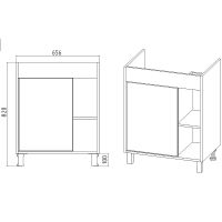 Товар: Тумба под раковину VIANT Бостон 70 Белая Дуб Вотан арт-VBOS70CO-T1ST - фото 6 Тумба под раковину VIANT Бостон 70 Белая Дуб Вотан арт-VBOS70CO-T1ST — фото 6, Тумбы под раковину