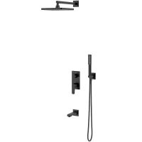 Душевая система Teska Ciera Pro Черный матовый арт-AS3380 — фото 1, Встраиваемые душевые комплекты